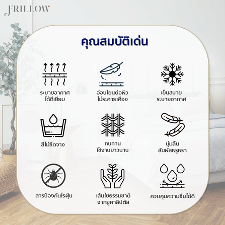 ชุดผ้าปูที่นอน 6ฟุต 6 ชิ้น FRILLOW ESSENTIAL 720TC สี  DAWN BLUE_6
